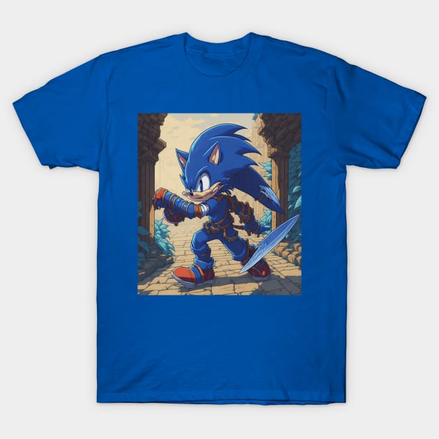 Sonic blue hedgehog T-Shirt by mouhamed22